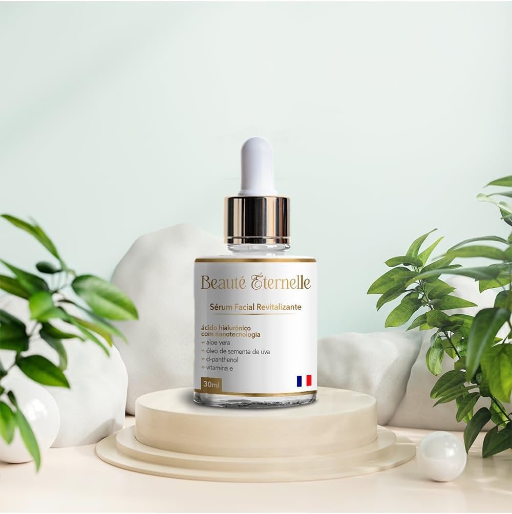 Sérum Facial Hidratante e Revitalizante Rejuvenescedor Beauté Éternelle 30 ml com Ácido Hialurônico (Aloe Vera, Óleo de Semente de Uva, D-panthenol, Vitamina E) thumbnail 6