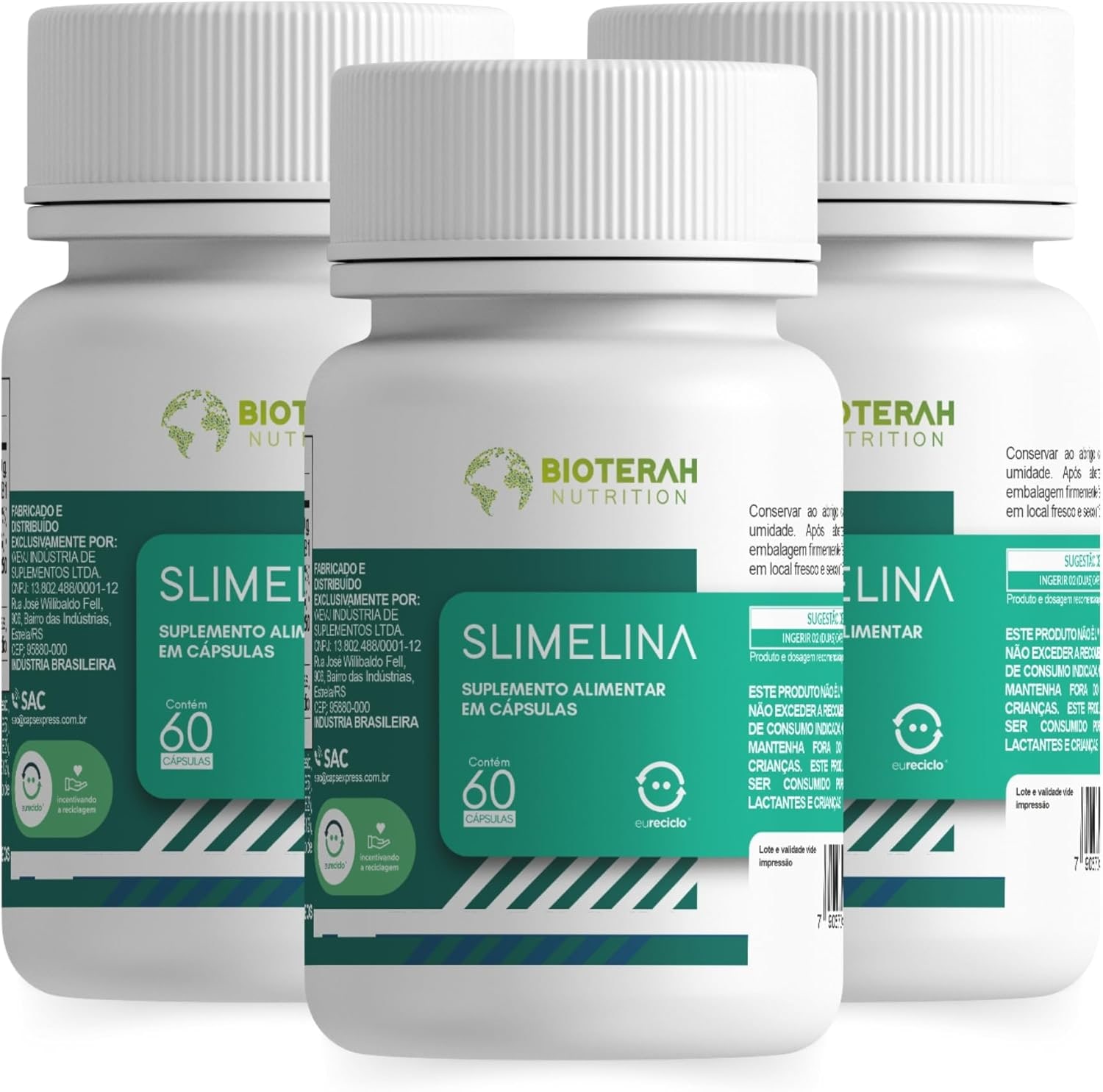 Slimelina 60 Cápsulas BIOTERAH Complexo Vitamina B Extrato de Laranja Moro Cafeína Magnesio e Vitaminas C e D3 thumbnail 6