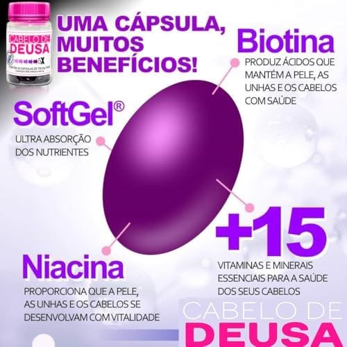 Suplemento Biotina, 19 Vitaminas e Minerais para Cabelo, Pele e Unhas thumbnail 6