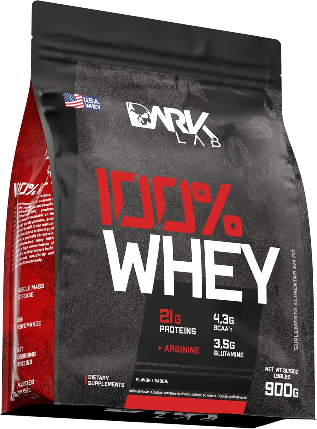 Whey 100% Concentrado Refil 900G Morango Dark Lab thumbnail 5