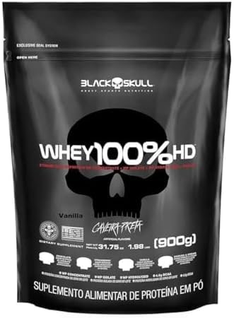 Whey 100% Hd - 900G Refil Baunilha, Black Skull thumbnail 5