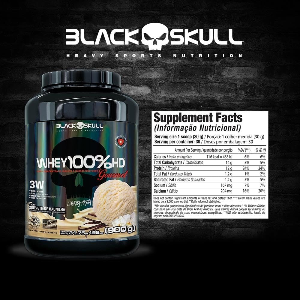 WHEY 100% HD GOURMET BAUNILHA 900G thumbnail 3