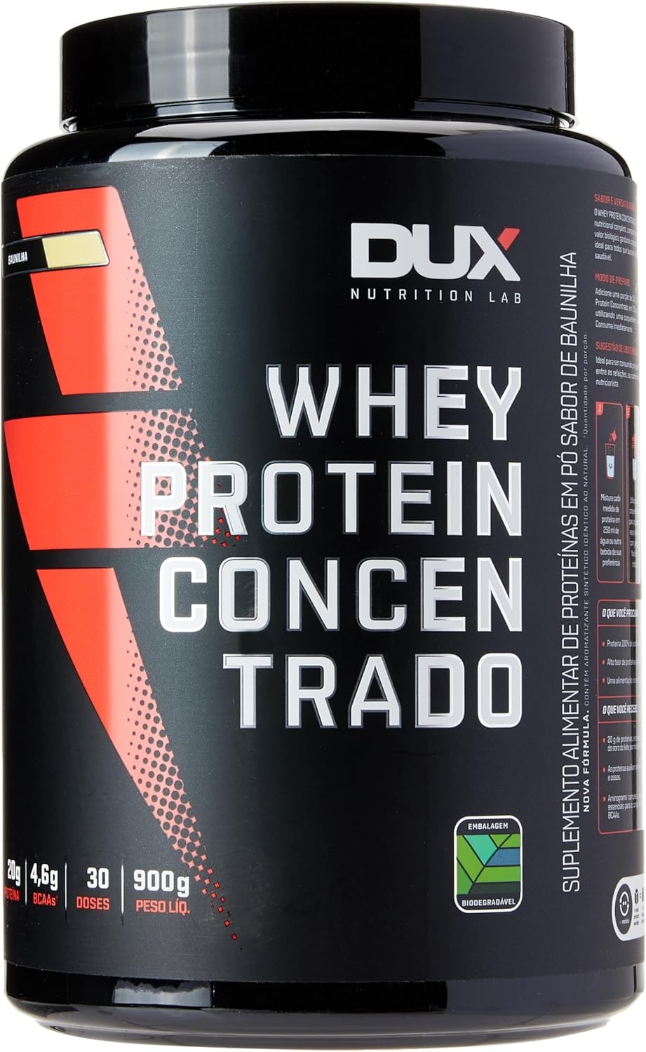Whey Protein Concentrado Chocolate Pote 900g – Contribui para o Ganho Muscular Hipertrofia – Dux Human Health thumbnail 4