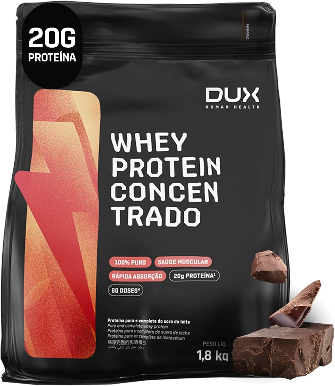 Whey Protein Concentrado Morango Refil 1.8kg – Contribui Para o Ganho Muscular Hipertrofia – Dux Human Health thumbnail 9