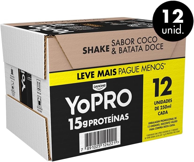 YoPRO Bebida Láctea UHT Coco com Batata-Doce 15g de proteínas 250ml - 12 unidades thumbnail 3